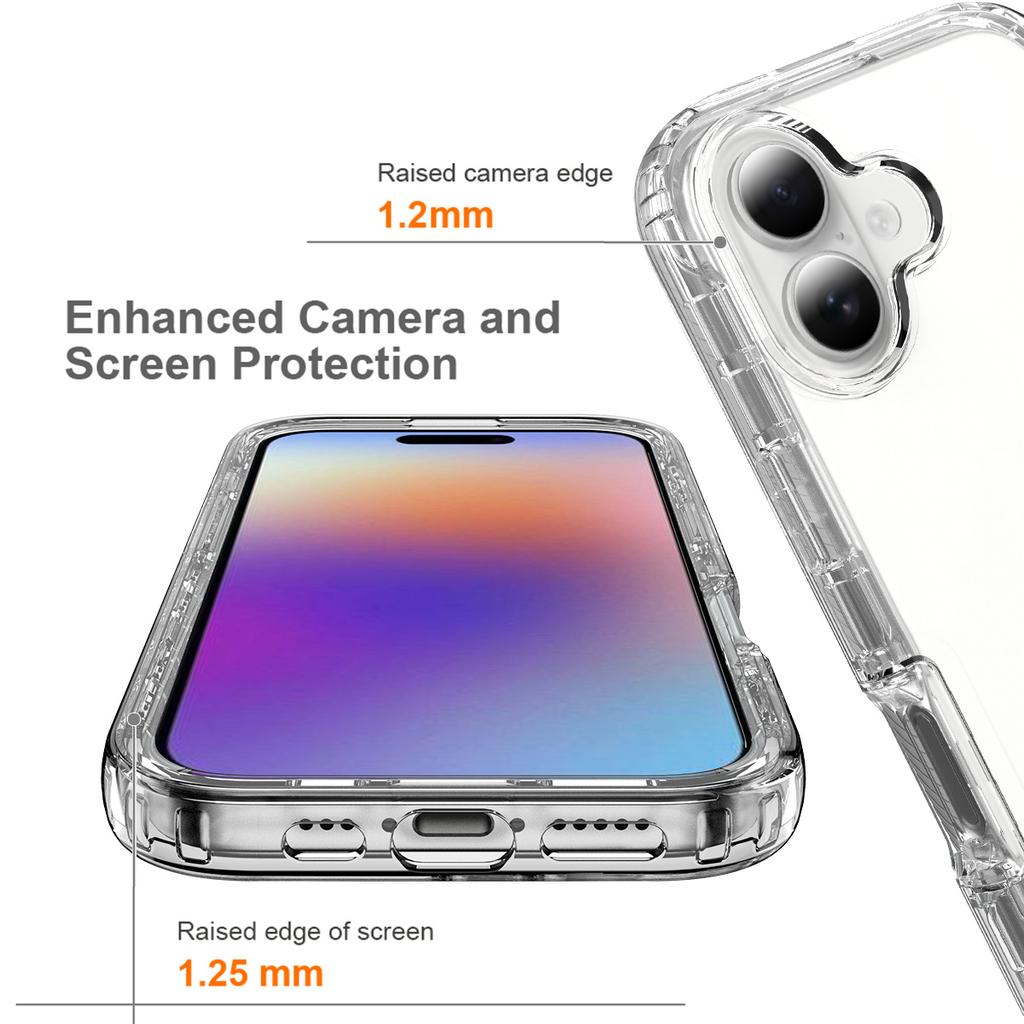 For iPhone 17 Case TPU PC 2 in 1 Dropproof Clear Phone Cover