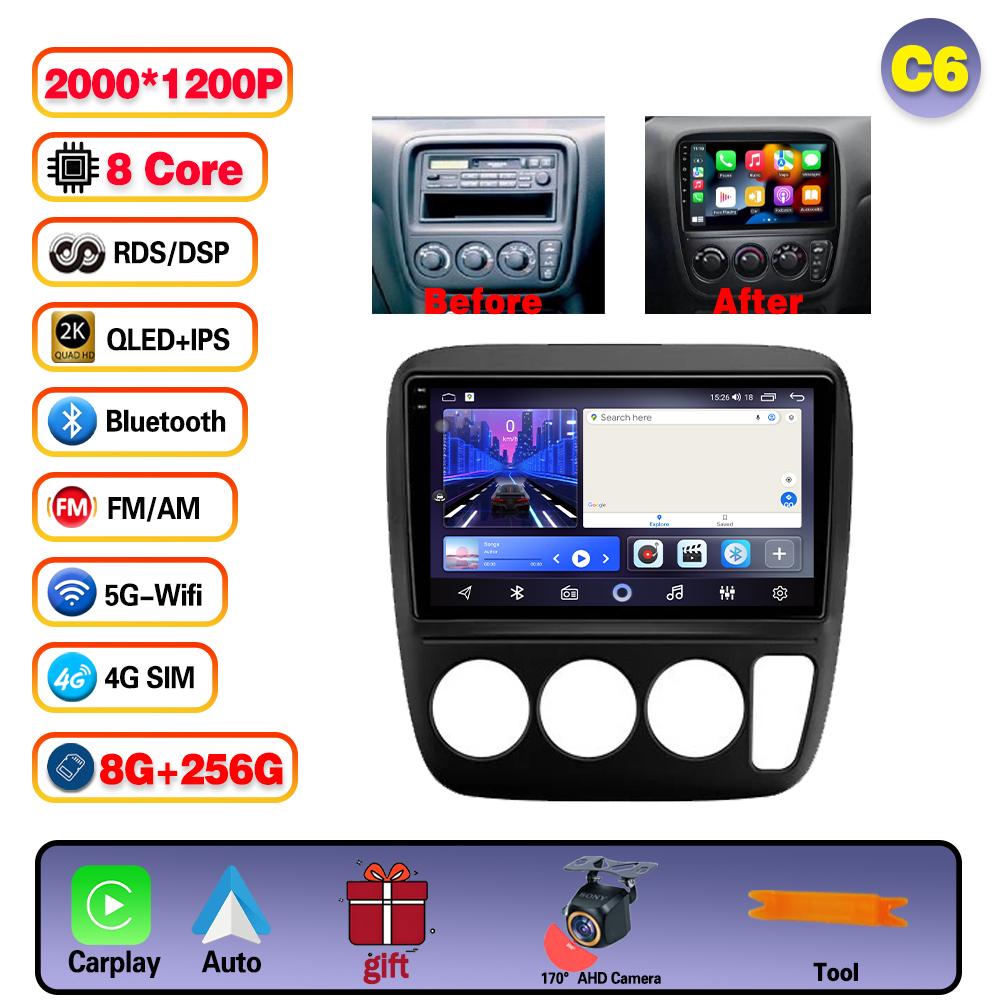 Autoradio Android 15 avec Carplay pour Honda CRV CR-V 1995 1996 1997 1998 1999 2000 2001 Lecteur multimédia GPS Unité principale tout en un