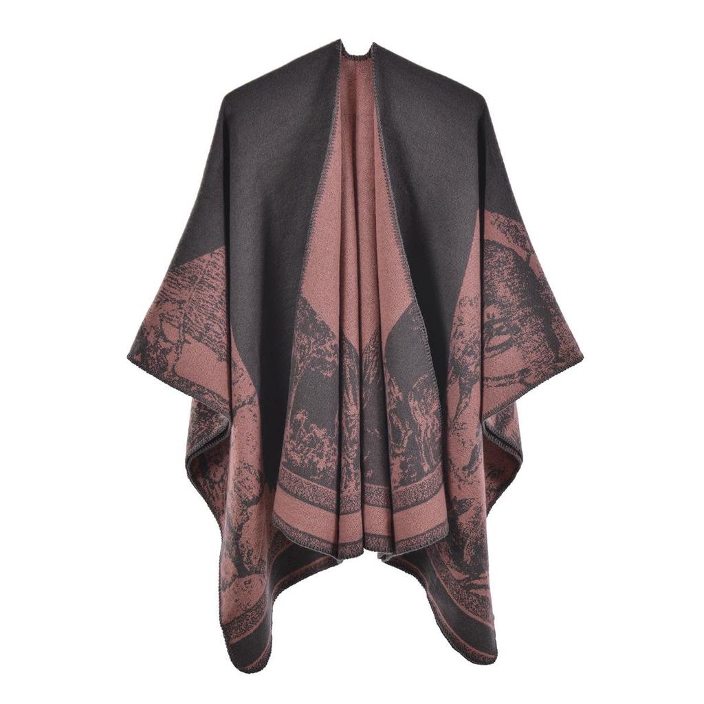 Yunnan Ethnic-Style Large Shawl Cape - Imitation Cashmere Scarf Cloak