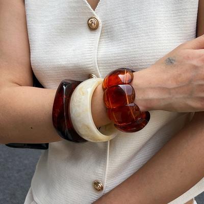 Women's Bracelet Retro Resin Smudge Irregular Splicing Bracelet Simple Fashion High-end Jewelry