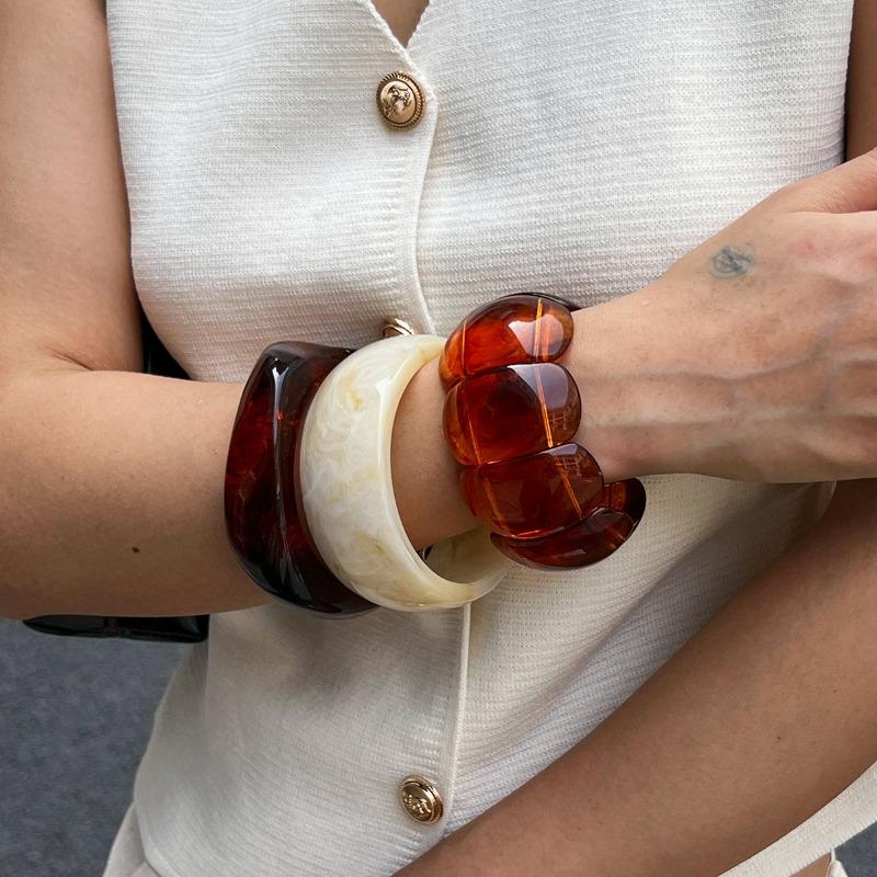 Women's bracelet retro resin smudge irregular splicing bracelet simple fashion high-end jewelry