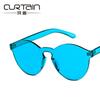 New candy color transparent frameless sunglasses European and American trend sunglasses women's fashion personalized sunglasses