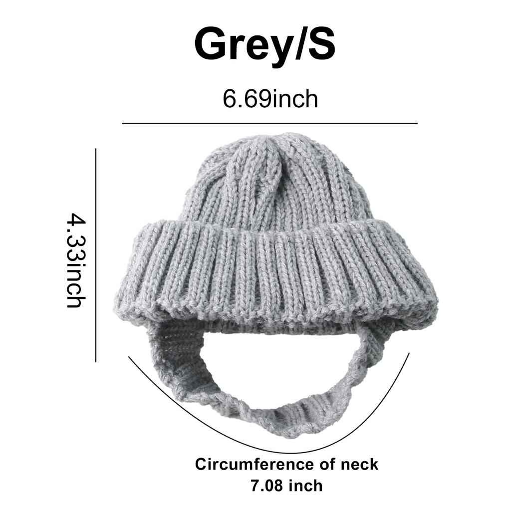 Knitted Pet Hat with Ear Holes Winter Warmer Dog Hat Elastic Puppy Beanie Cap Christmas Pet Thermal Accessories for Dogs & Cat