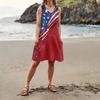 Summer Dresses For Women Loose Beach Vacation Casual Sleeveless V-neck  Sundresses With Pockets Tank Dress
