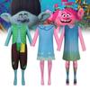 Cute Fantasy Trolls Cosplay Costume Poppy Dress Anime Halloween Stage Outfit