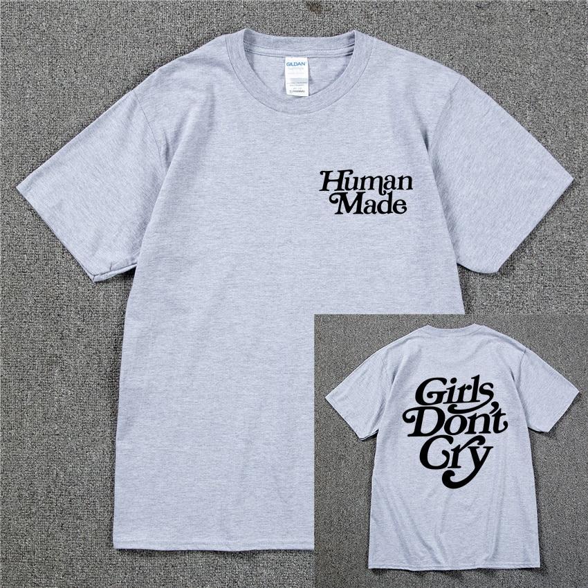 Girls Don’t Cry Human Unisex T-shirt  Unisex Cotton Best Quality Black White Letter Printing Casual Hip Hop Tshirts Harajuku Tops T