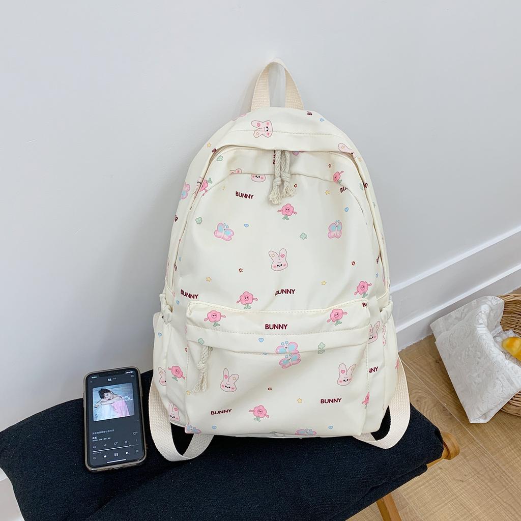 Schoolbag Cute Bow School Bag Junior High School Girl High School Student Girl Large Capacity Versatile Printed Backpack
