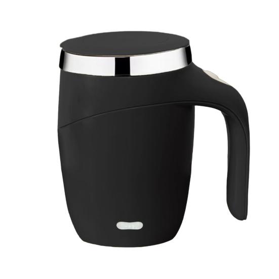 

Чашка для кофе с функцией самоперемешивания 380 мл, автоматическая магнитная кружка для помешивания, кружка для кофе из нержавеющей стали, перезаряжаемые кружки для самостоятельного смешивания для дома, офиса, школы, путешествий чёрный