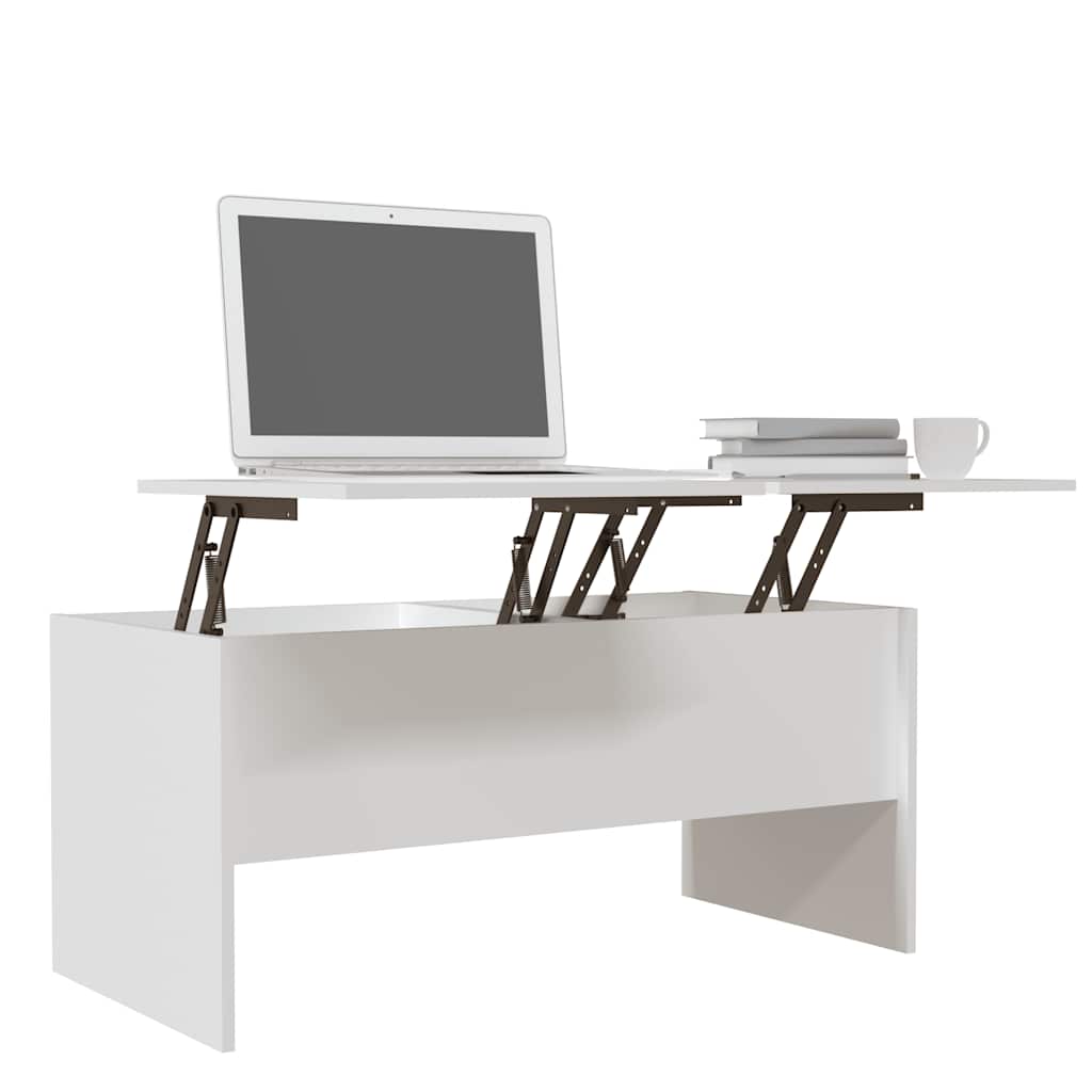 Vidaxl Stolik Kawowy, Biały, 102X50,5X46,5 Cm, Materiał Drewnopochodny