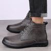 Fashion Designer Brand Men's Genuine Leather Boots Winter Warmth Business Boots Conference Suit Short Boots Men's Casual High Top Shoes