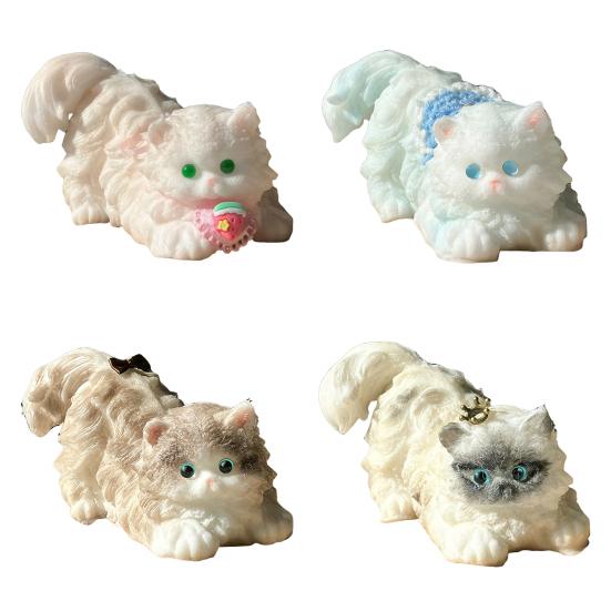 Realistic Cat Squeeze Toy Soft TPR Fidget for Stress Relief Cute Kitten-Shaped Decompression Gadget for Kids Adults