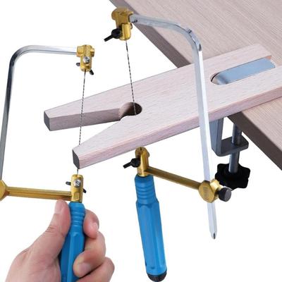 Seghetto alternativo a U con telaio per traforo Seghetto alternativo a mano con 8 lame di ricambio di diverse dimensioni Set per utensili artigianali per la lavorazione del legno fai da te (Misura 400/500)…