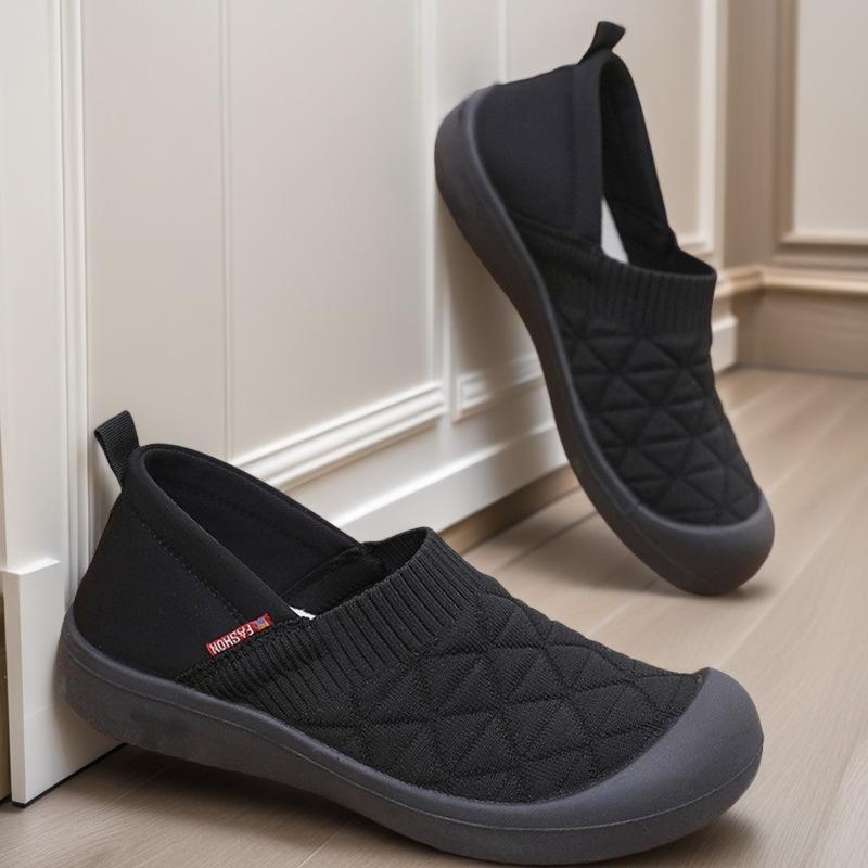 

****** женская тканевая обувь Старая ******* тканевая обувь Подошва S**t Поверхность S**t Летающее плетение Один педаль Дышащая обувь для мамы Легкие ноги Рабочая обувь для толстых 40