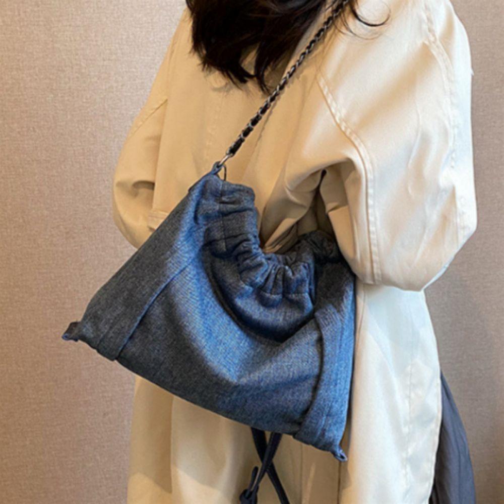 New ArrivalS Open Run Women S caSual Denim Shoulder Bag Gold Chain croSS Body