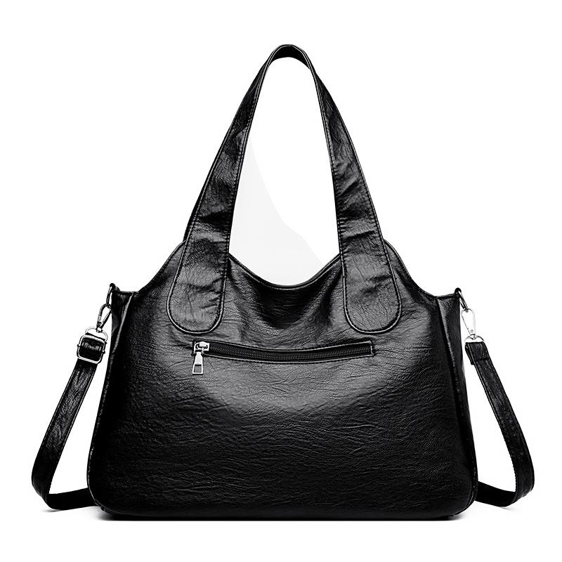 Women's Bag Lightweight Stitching Soft Leather Tote Bag Large Capacity Mother Bag