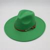 .Cm top hat foreign style jazz hat retro felt hat temperament British style belt buckle woolen hat