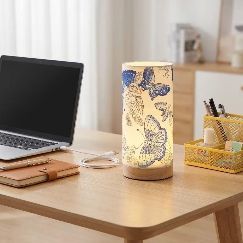 Wooden Bedside Night Lamp LED Table Lamp Simple Desktop Decoration Lamp Living Room