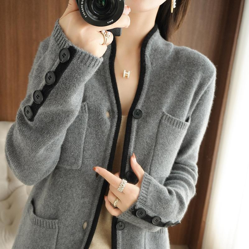 

Женский кардиган, куртка, осенне-зимний, новый дизайн, нишевый, свободный топ, женский, ленивый ветер, вязаный свитер, женский average size