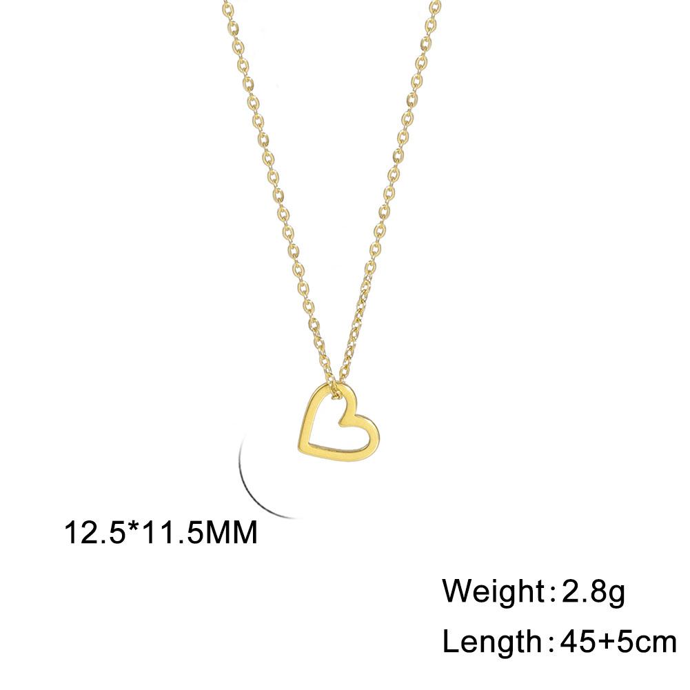 Ciondolo Cuore d'Amore Vuoto Collana in Acciaio Inossidabile Tre Modelli Gioielleria Minimalista Per San Valentino