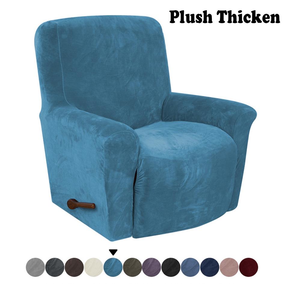 Battilo Recliner Cover Waterproof Elastic Winter Plush Cover For Lazy Sofa All-inclusive Massage Chairs Cover Plaid Slipcover