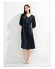Jiuzi Anna Kou Elegant and Dignified Temperament Extremely Simple Style Mulberry Silk Waist Cinched Dress for Women 2025 Summer New Item