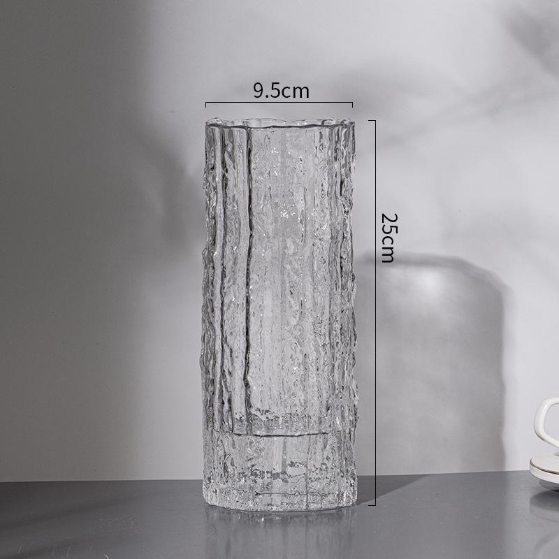 Nordic Cone-Shaped Transparent Glass Vase for Lucky Bamboo and Flowers