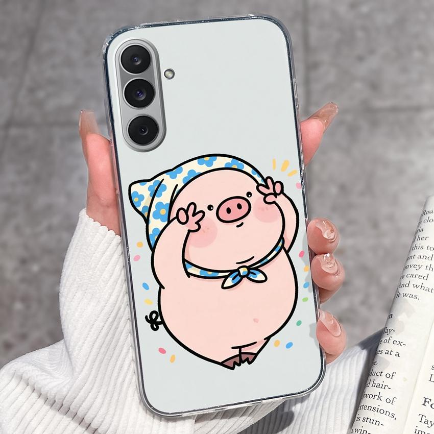 Cover Trasparenti per Telefono Per Samsung M36 M35 M34 M33 M32 M31 M30 M80s M60s M62 M56 M54 M53 M51 Modello Rana Felice Custodia Protettiva Morbida in TPU Per Guscio Samsung