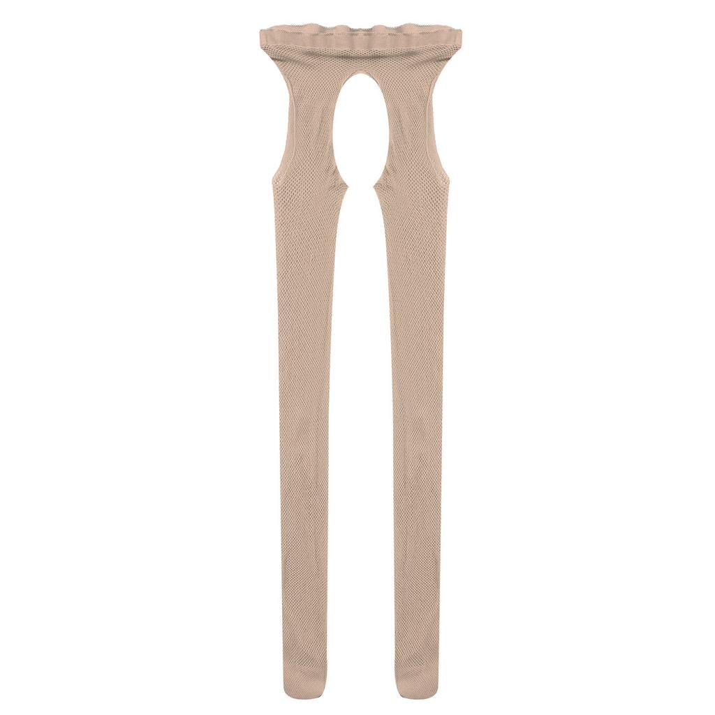 Damen Cutout Strumpfhosen Ausgeschnittene Strümpfe Elastischer Bund Mittelhohe Leggings Offener Schritt Strümpfe