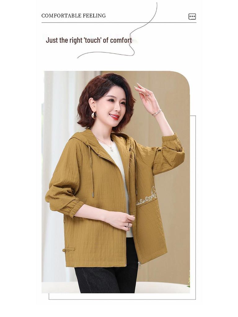 Elegant Mid-Length Trench Coat for Middle-Aged & Elderly Women - 2025 Spring & Autumn Fashion Collection