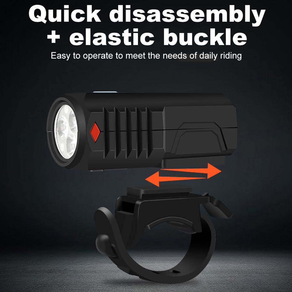LED Bicycle Headlight High Brightness Cycling Safety Waterproof Front Lamp 3 Gears Bike Handlebar Flashlight for Night Riding
