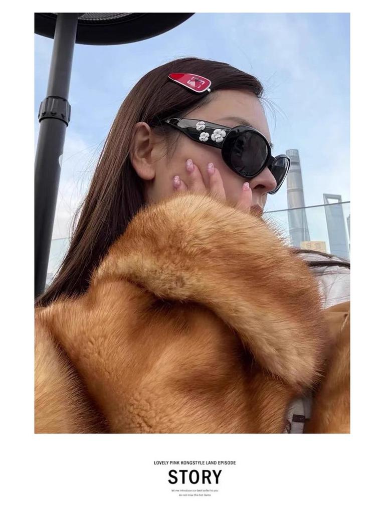 Women's Elegant Floral Sunglasses: Slimming, Anti-Ultraviolet, Versatile, Perfect for Photos and Sunshade