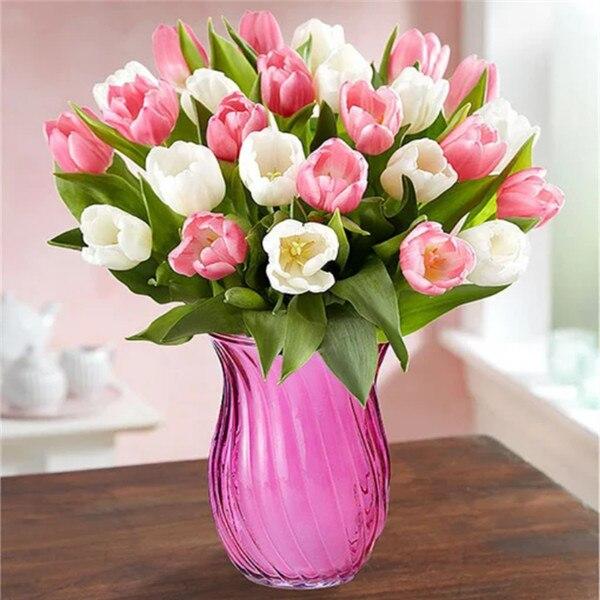 5D DIY Diamond Painting Flower Vase Cross Stitch Full Round Drill Diamond Embroidery Mosaic Picture of Rhinestones Decor Gift