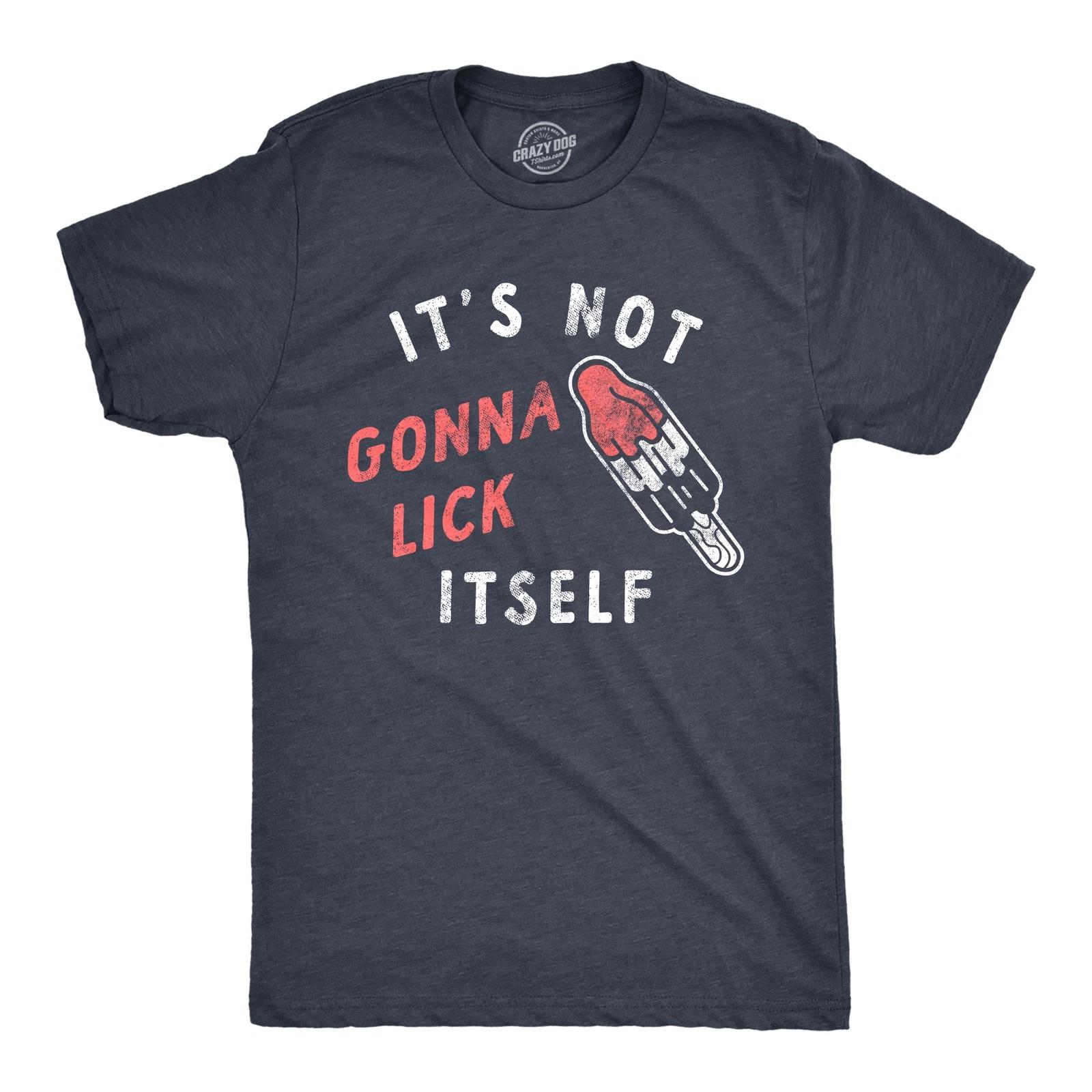 Mens Its Not Going to Lick Itself T Shirt Funny Popsicle Frozen Treat Sex Joke M