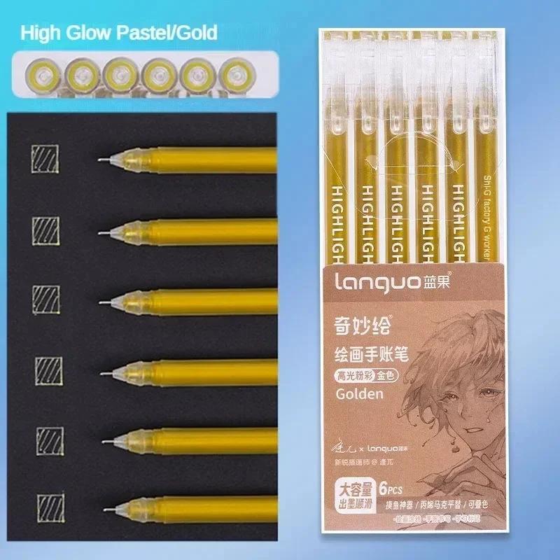 Languo 198/9 Colors Morandi Colorful Gel Pen Student Note Marker Painting Graffiti Color Pen Stationery Office School Supplies