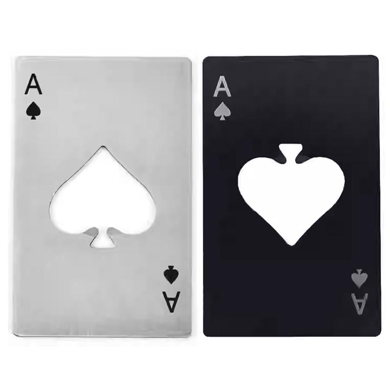 Durable Steel 2/3PCS Bottle Openers, Winemaker Spade Playing Cards Design, Ideal for Restaurants and Bars