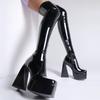 Sexy boots autumn and winter new women's long tube over the knee leg boots high water table thick heel side zipper fashion boots