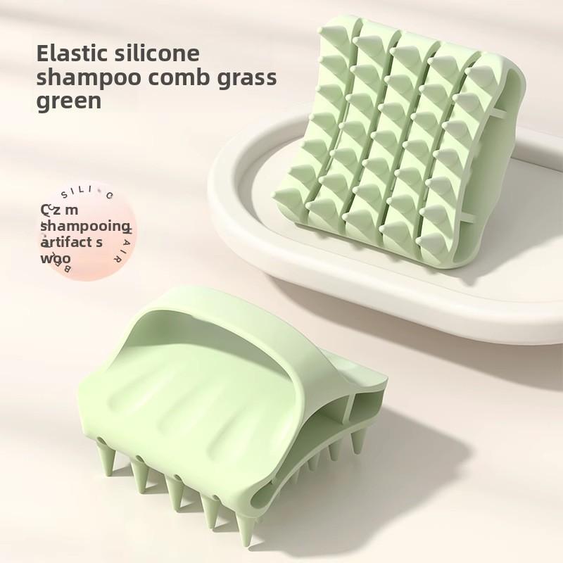 Hollow-cut Design for Gentle Cleansing Without Damaging Hair Elasticated Shampooing Massage Comb