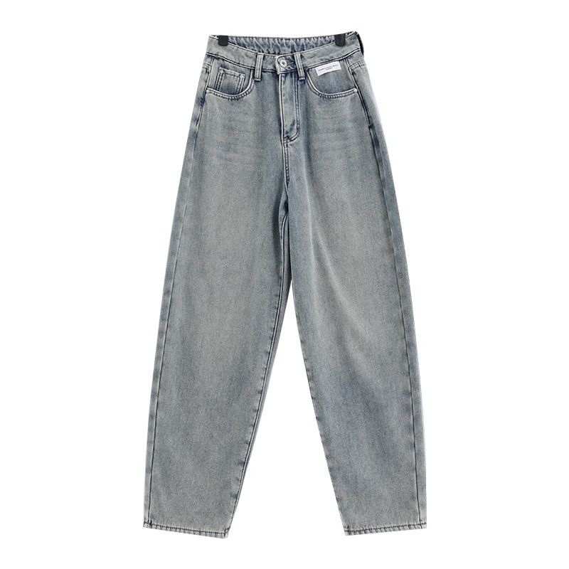 

Повседневные американские свободные светло-голубые модные джинсовые широкие брюки с буквами для женщин, чтобы они выглядели стройными и свободными 4XL