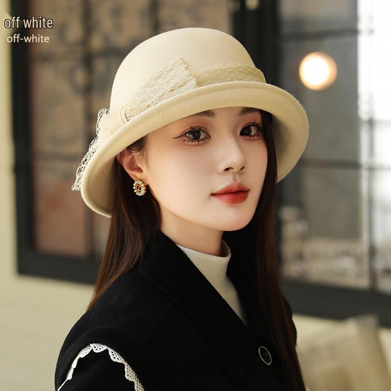 

Женская элегантная фетровая федора с шелковым бантом и вуалью One Size Adjustable (56-58cm) белый