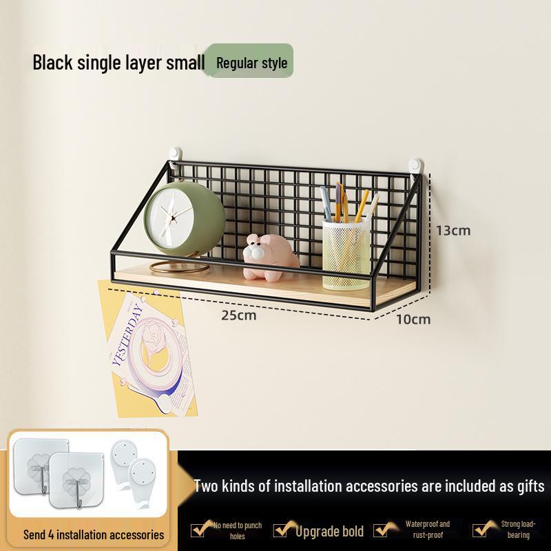 No-Drill Wall-Mounted Shelf: Bedside Hanging Basket for Dorms and Bedrooms