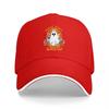 Night Shift Crew Ghost Logo Baseball Cap Black Adjustable Hat with Orange and White Design for Men and Women
