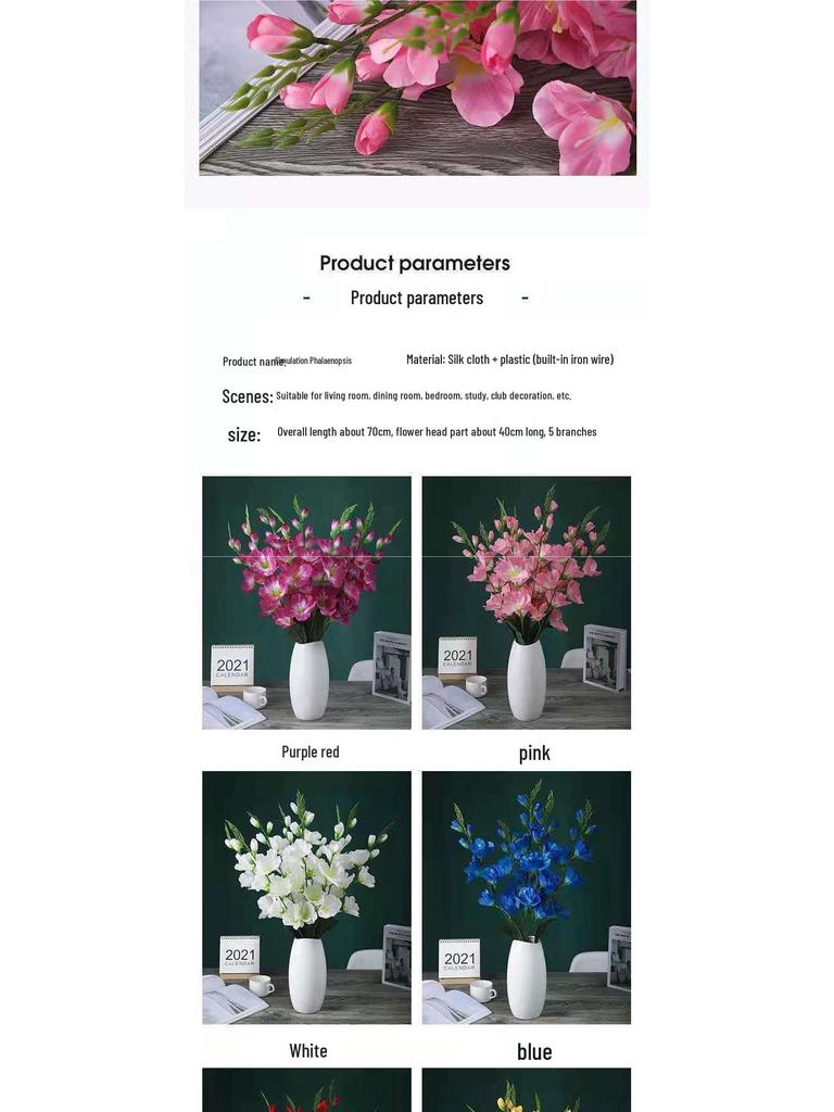 Decorative Silk Gladiolus and Orchid Floral Art for Living Room or Dining Table