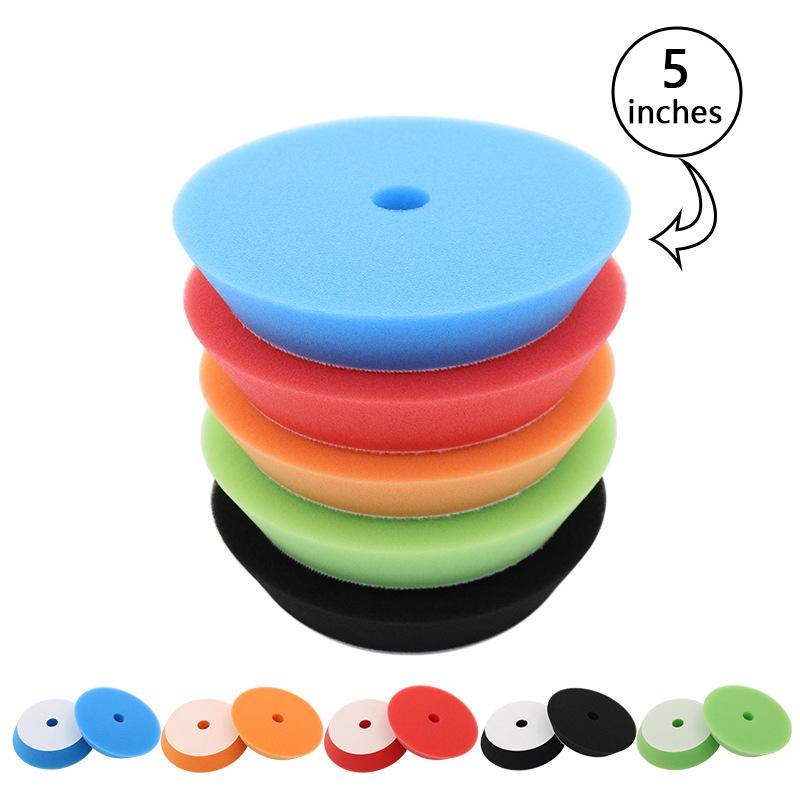 SEAMETAL 5PCS 5"/6 " Car Polishing Sponge Pads 130mm /155mm Foam Buffing Polish Pad Polishing Machine Wax Pads
