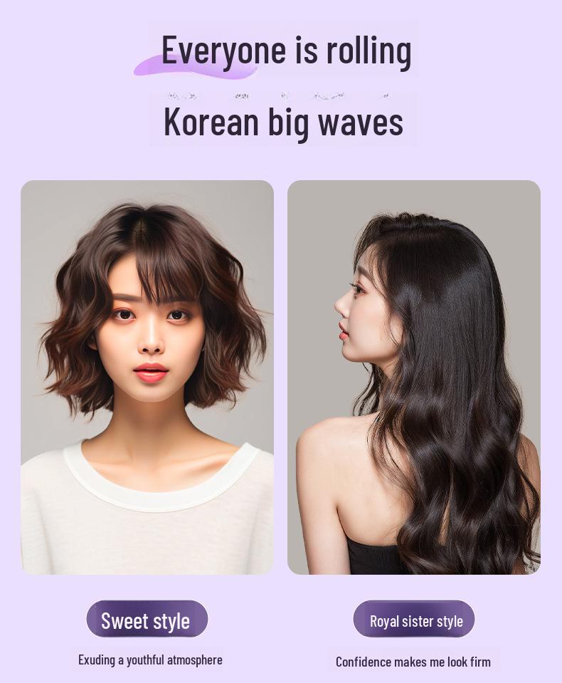 32mm Automatic Negative Ion Curling Iron - Damage-Free, Water Ripple & Big Wave Styling Tool for Women