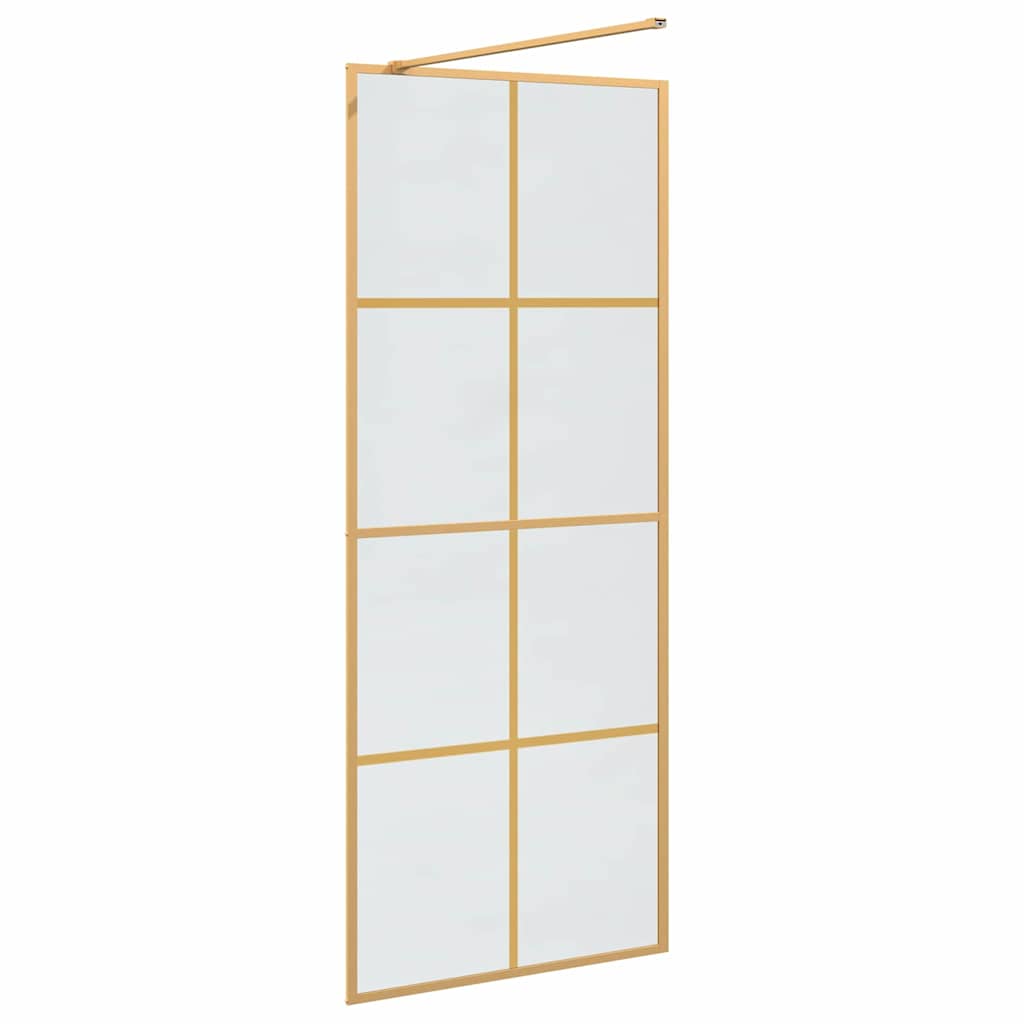 Walk In Shower Screen Gold 80 X 195 Cm Tempered Glass