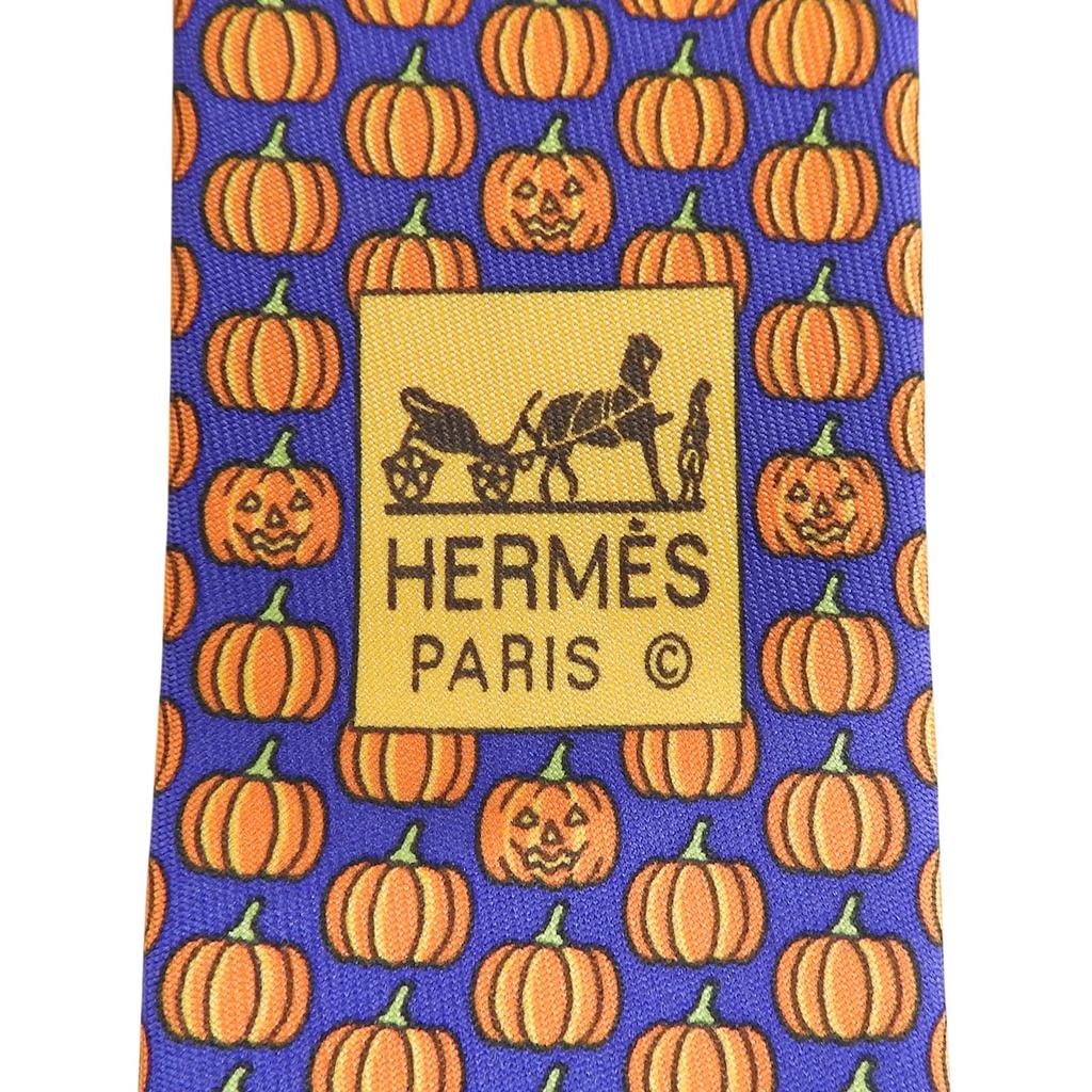 Pristine HERMES tie Pumpkin Pattern silk mens Used
