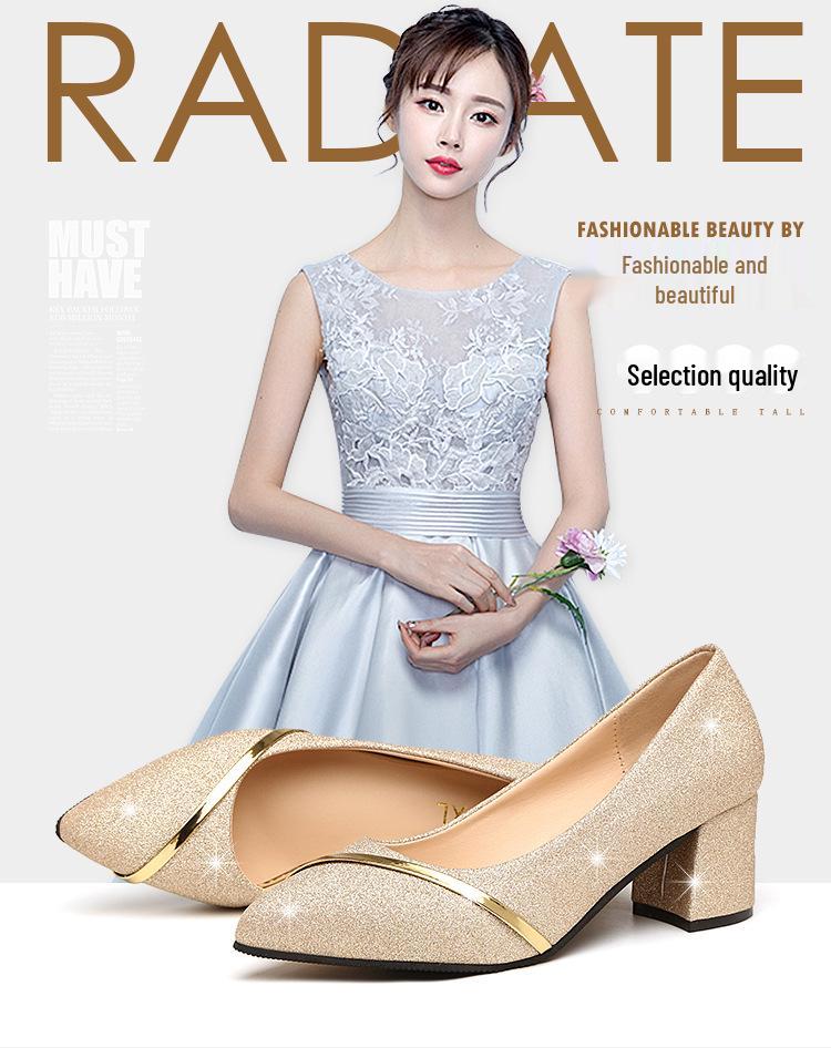 Damen Plateau-Loafer mit spitzer Zehenpartie und Paillettenstoff - Neuer Modestil 2025