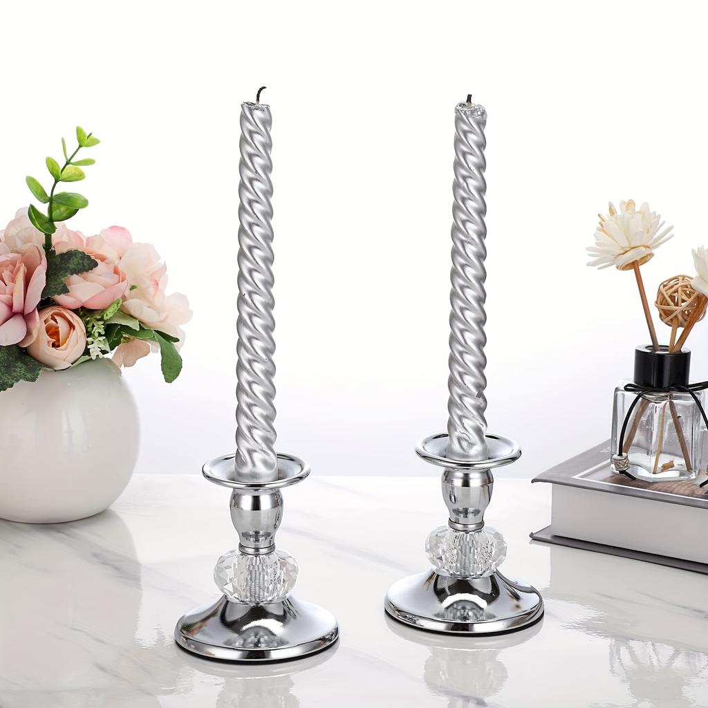 1Pc Stylish Metal Candle Holders Classic Taper Candle Stands for Table Settings, Home Decoration Gift for Hosts And Homeowners, Candles Not Included