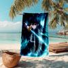 proof beach towel with Nezuko Demon Slayer Muichiro Tokito pattern - soft,absorbent,quick-drying,machine washable - perfect for swimming,camping,bathi