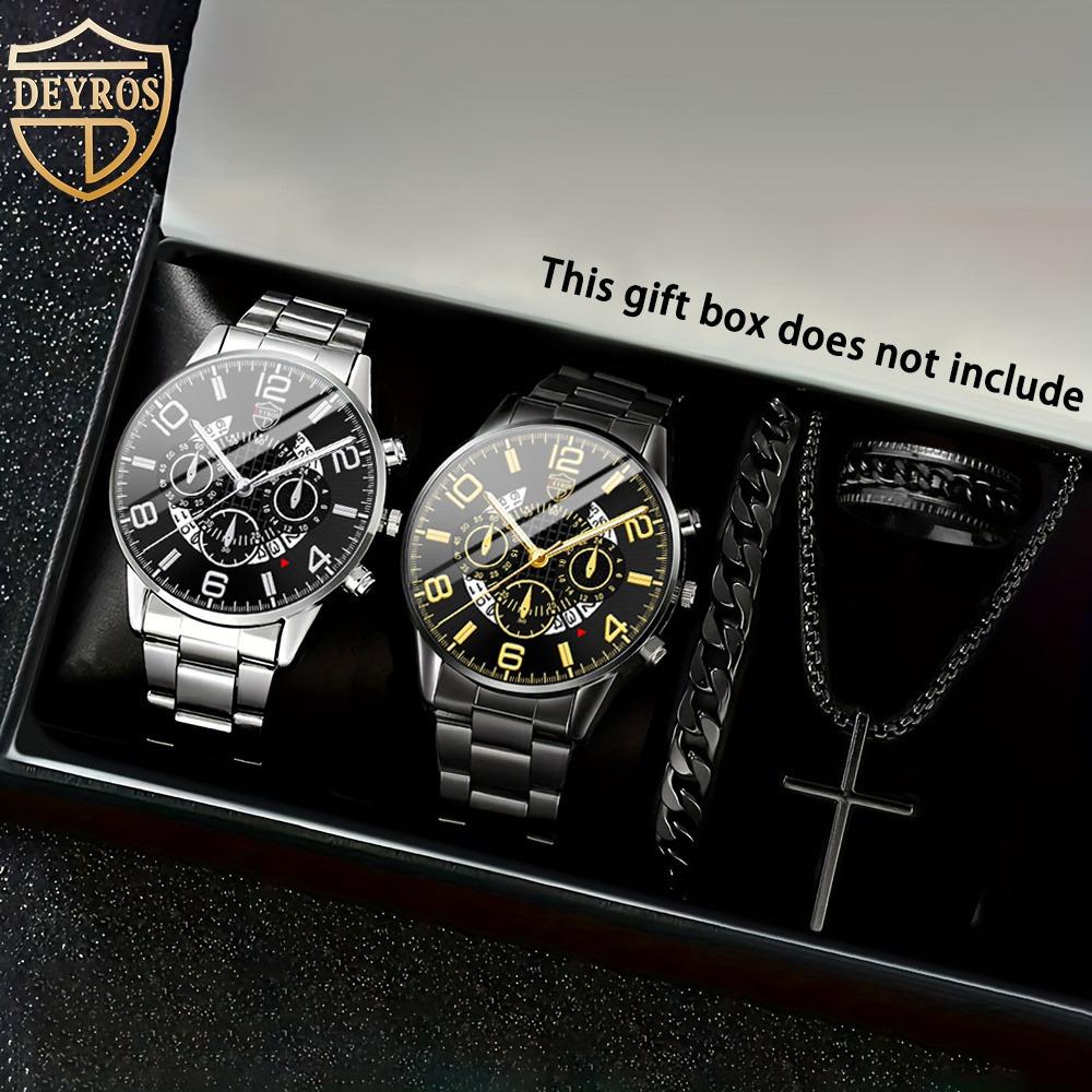 5-Piece Set Watch Necklace Bracelet Men'S Watch Belt Watch Quartz Watch Fashion Men